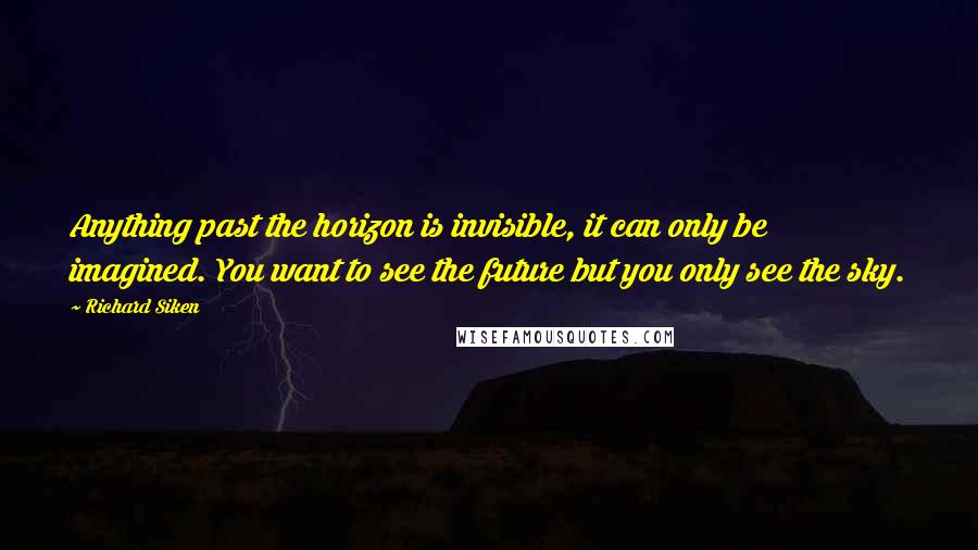 Richard Siken Quotes: Anything past the horizon is invisible, it can only be imagined. You want to see the future but you only see the sky.