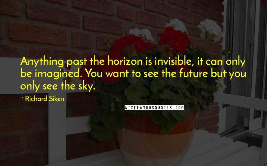 Richard Siken Quotes: Anything past the horizon is invisible, it can only be imagined. You want to see the future but you only see the sky.