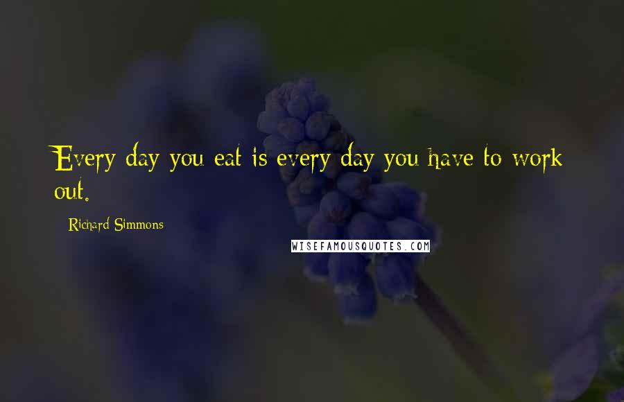 Richard Simmons Quotes: Every day you eat is every day you have to work out.