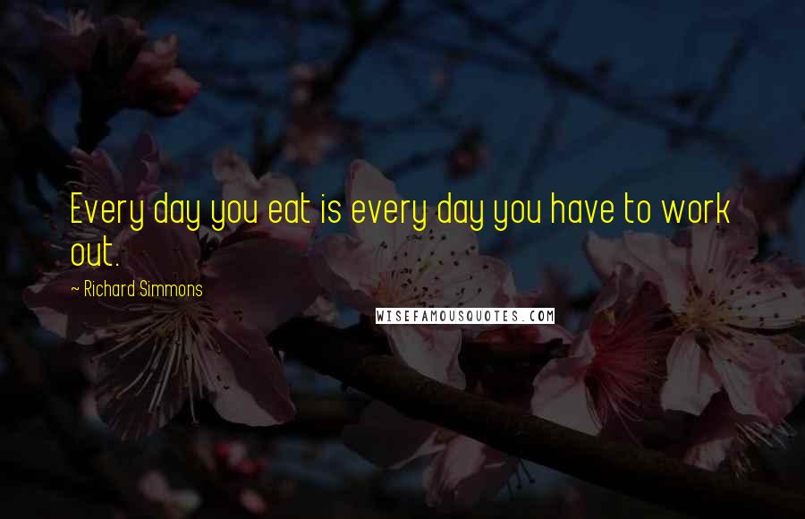 Richard Simmons Quotes: Every day you eat is every day you have to work out.