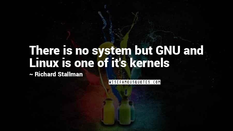 Richard Stallman Quotes: There is no system but GNU and Linux is one of it's kernels