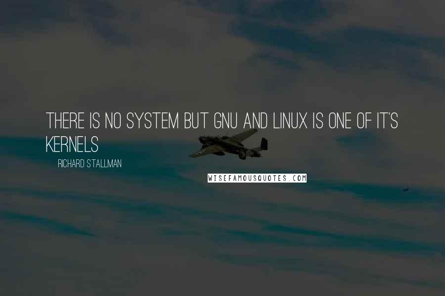 Richard Stallman Quotes: There is no system but GNU and Linux is one of it's kernels