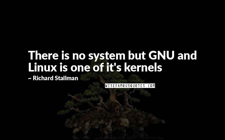 Richard Stallman Quotes: There is no system but GNU and Linux is one of it's kernels