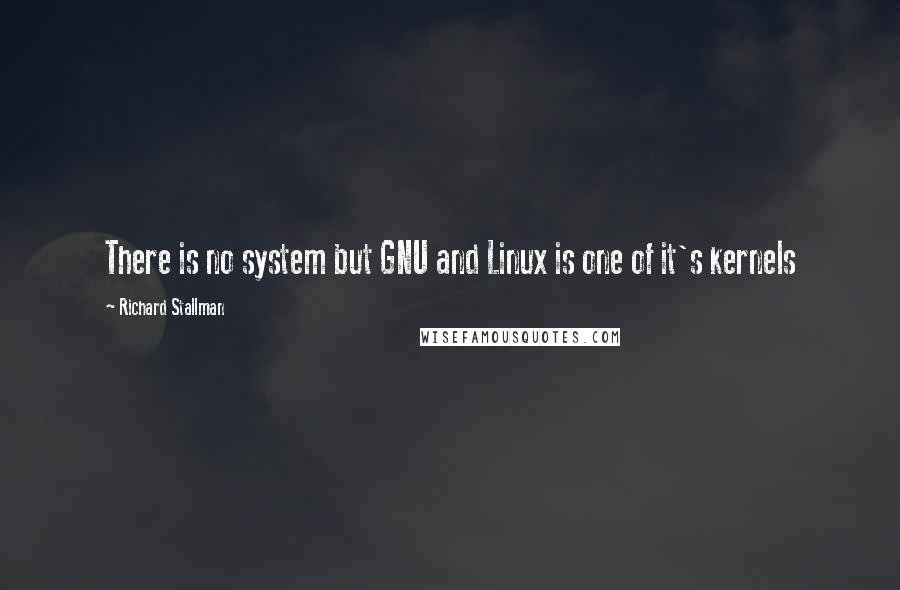 Richard Stallman Quotes: There is no system but GNU and Linux is one of it's kernels