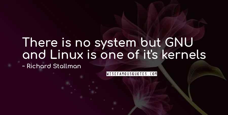 Richard Stallman Quotes: There is no system but GNU and Linux is one of it's kernels