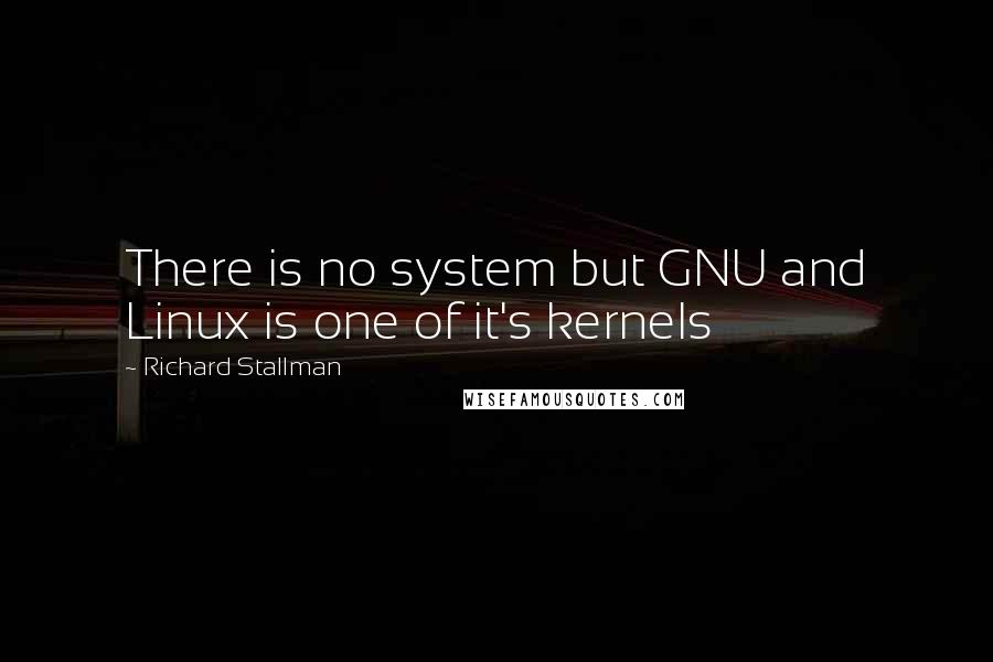 Richard Stallman Quotes: There is no system but GNU and Linux is one of it's kernels