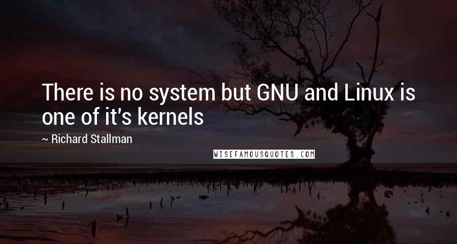 Richard Stallman Quotes: There is no system but GNU and Linux is one of it's kernels