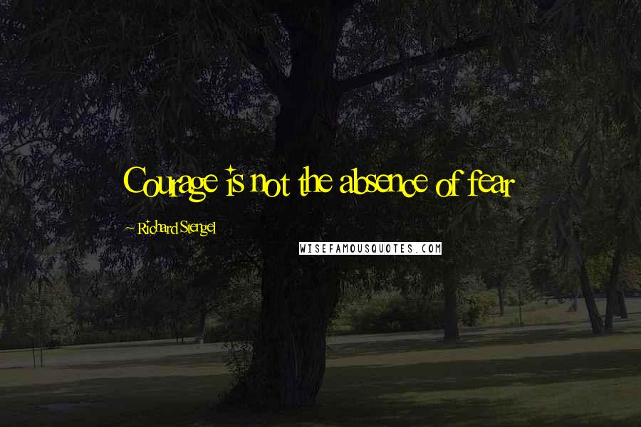 Richard Stengel Quotes: Courage is not the absence of fear