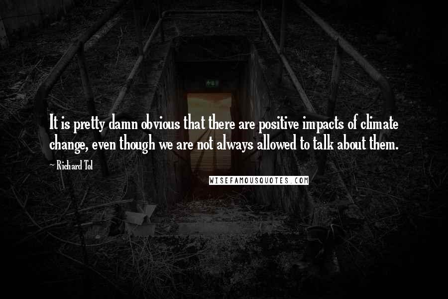 Richard Tol Quotes: It is pretty damn obvious that there are positive impacts of climate change, even though we are not always allowed to talk about them.