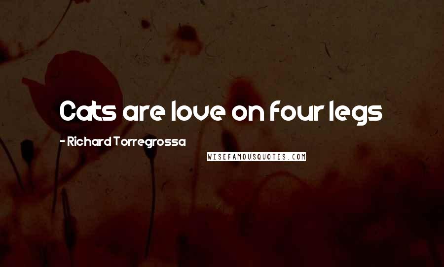 Richard Torregrossa Quotes: Cats are love on four legs