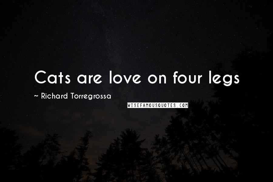 Richard Torregrossa Quotes: Cats are love on four legs
