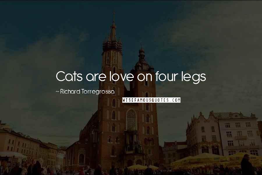 Richard Torregrossa Quotes: Cats are love on four legs