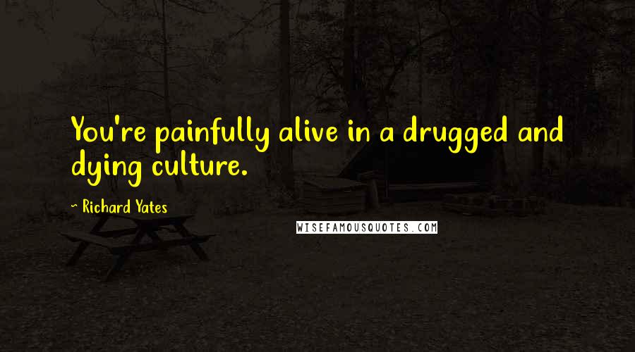 Richard Yates Quotes: You're painfully alive in a drugged and dying culture.