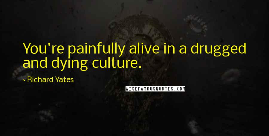 Richard Yates Quotes: You're painfully alive in a drugged and dying culture.