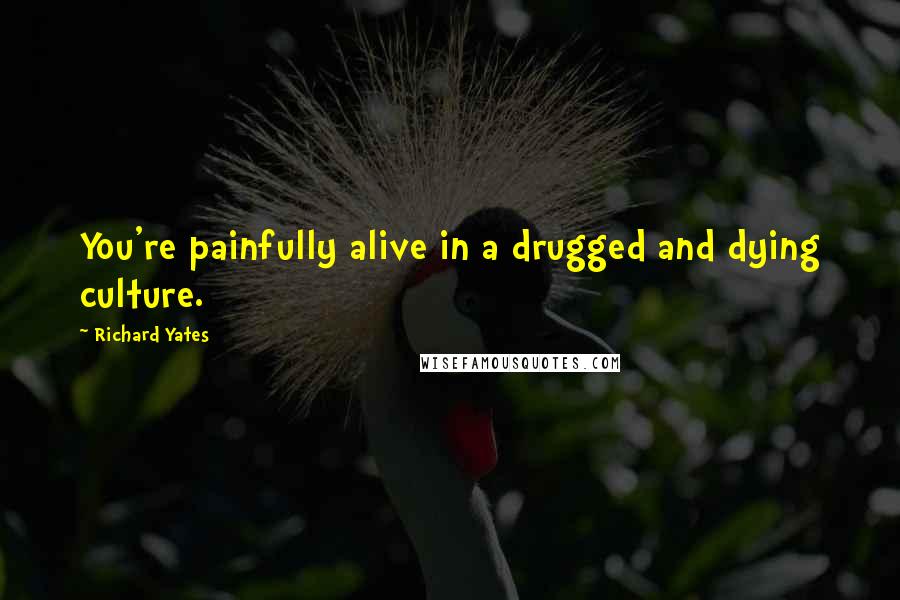 Richard Yates Quotes: You're painfully alive in a drugged and dying culture.