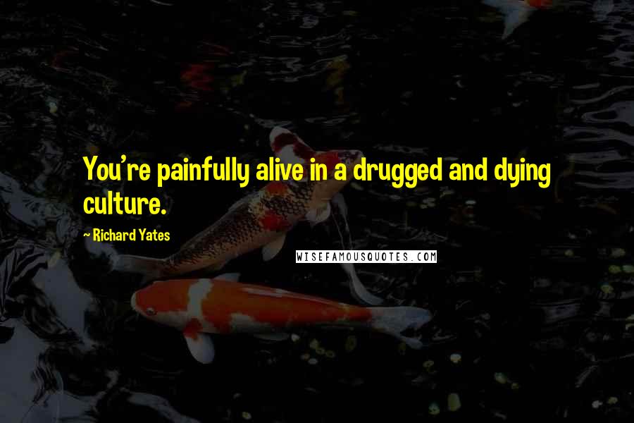 Richard Yates Quotes: You're painfully alive in a drugged and dying culture.