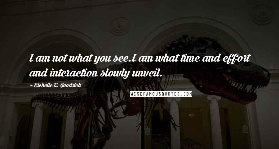 Richelle E. Goodrich Quotes: I am not what you see.I am what time and effort and interaction slowly unveil.