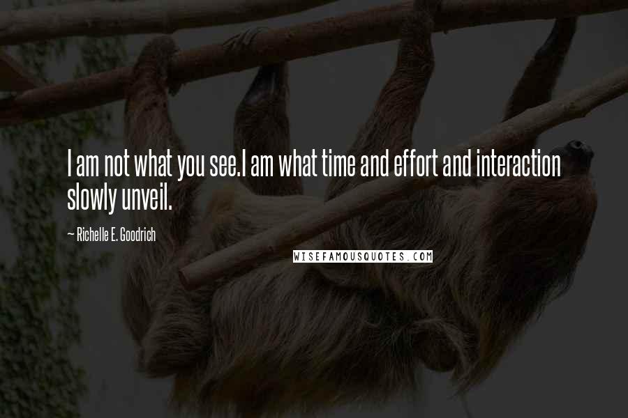 Richelle E. Goodrich Quotes: I am not what you see.I am what time and effort and interaction slowly unveil.