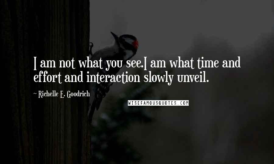 Richelle E. Goodrich Quotes: I am not what you see.I am what time and effort and interaction slowly unveil.