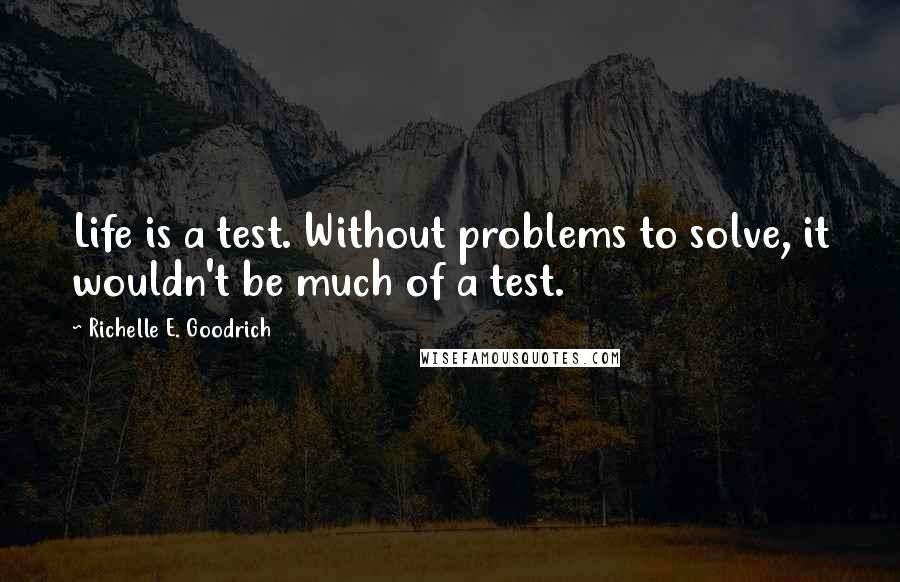 Richelle E. Goodrich Quotes: Life is a test. Without problems to solve, it wouldn't be much of a test.