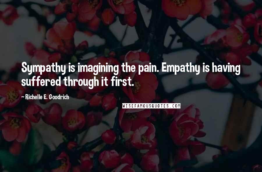 Richelle E. Goodrich Quotes: Sympathy is imagining the pain. Empathy is having suffered through it first.