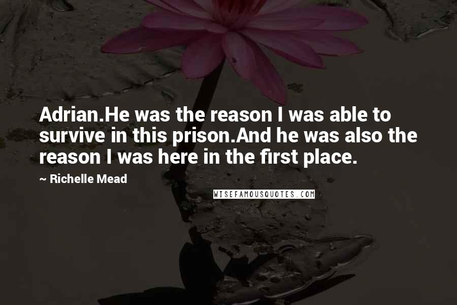 Richelle Mead Quotes: Adrian.He was the reason I was able to survive in this prison.And he was also the reason I was here in the first place.