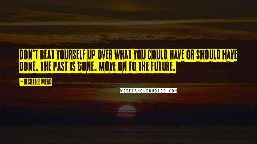 Richelle Mead Quotes: Don't beat yourself up over what you could have or should have done. The past is gone. Move on to the future.