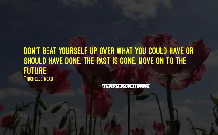 Richelle Mead Quotes: Don't beat yourself up over what you could have or should have done. The past is gone. Move on to the future.