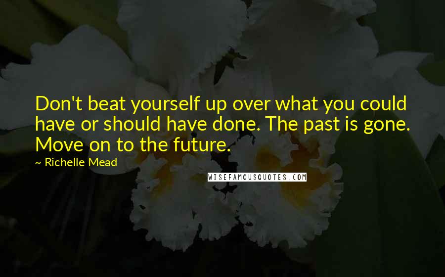 Richelle Mead Quotes: Don't beat yourself up over what you could have or should have done. The past is gone. Move on to the future.