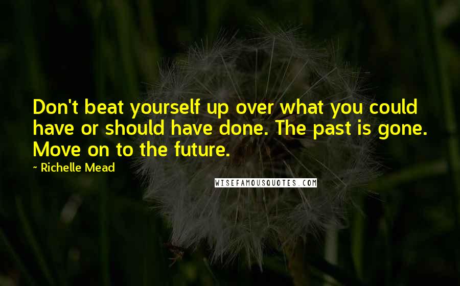 Richelle Mead Quotes: Don't beat yourself up over what you could have or should have done. The past is gone. Move on to the future.