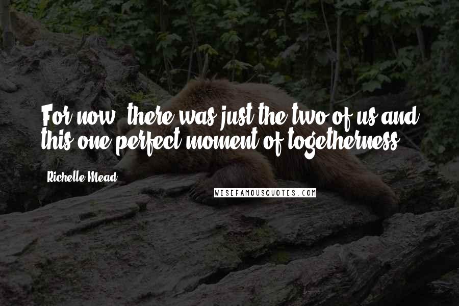 Richelle Mead Quotes: For now, there was just the two of us and this one perfect moment of togetherness.