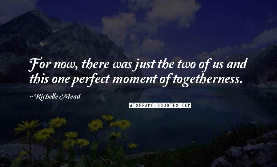 Richelle Mead Quotes: For now, there was just the two of us and this one perfect moment of togetherness.