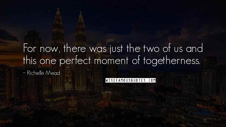 Richelle Mead Quotes: For now, there was just the two of us and this one perfect moment of togetherness.