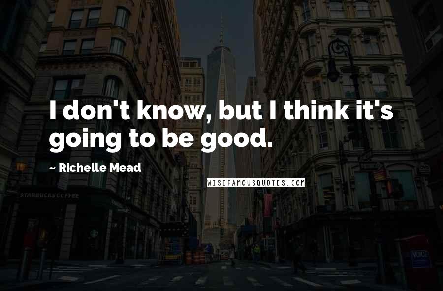 Richelle Mead Quotes: I don't know, but I think it's going to be good.