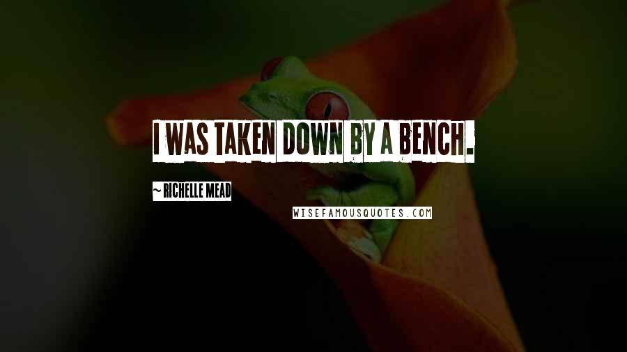 Richelle Mead Quotes: I was taken down by a bench.