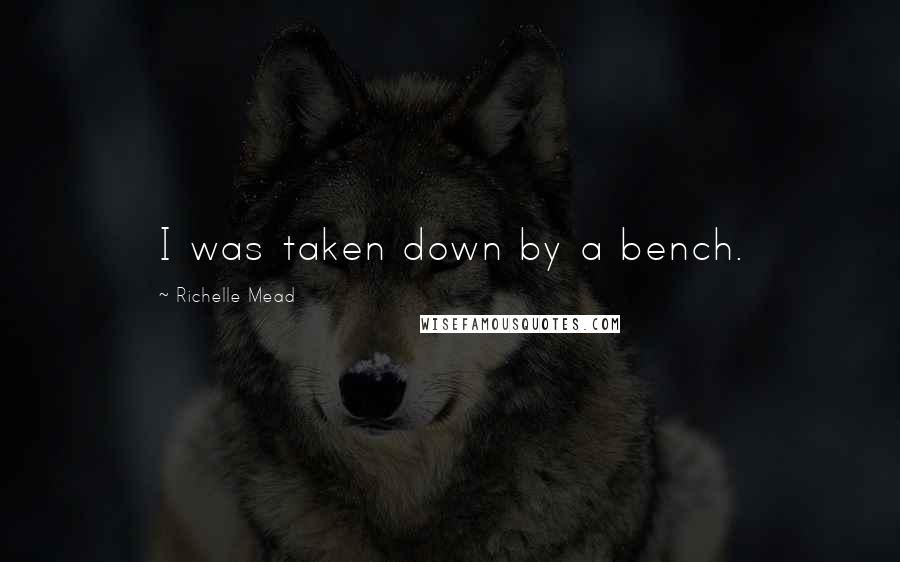 Richelle Mead Quotes: I was taken down by a bench.