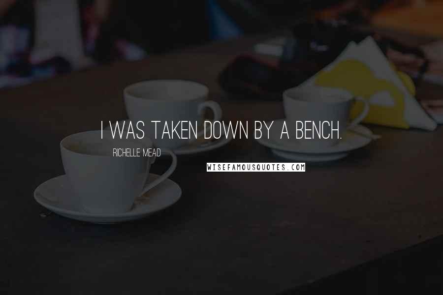 Richelle Mead Quotes: I was taken down by a bench.