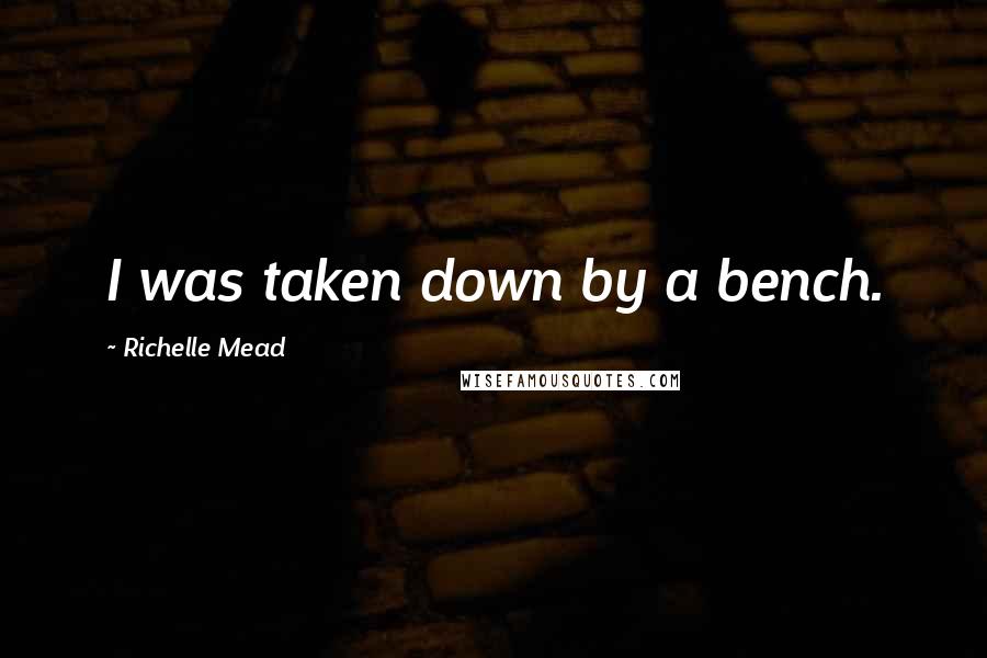 Richelle Mead Quotes: I was taken down by a bench.