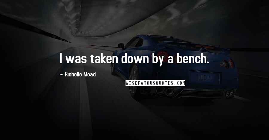 Richelle Mead Quotes: I was taken down by a bench.