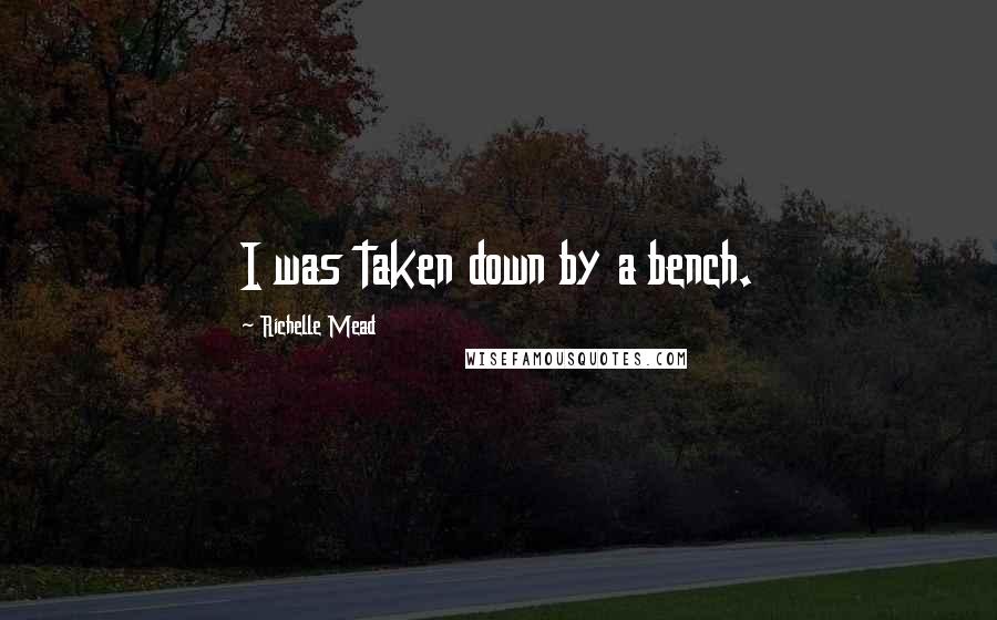 Richelle Mead Quotes: I was taken down by a bench.