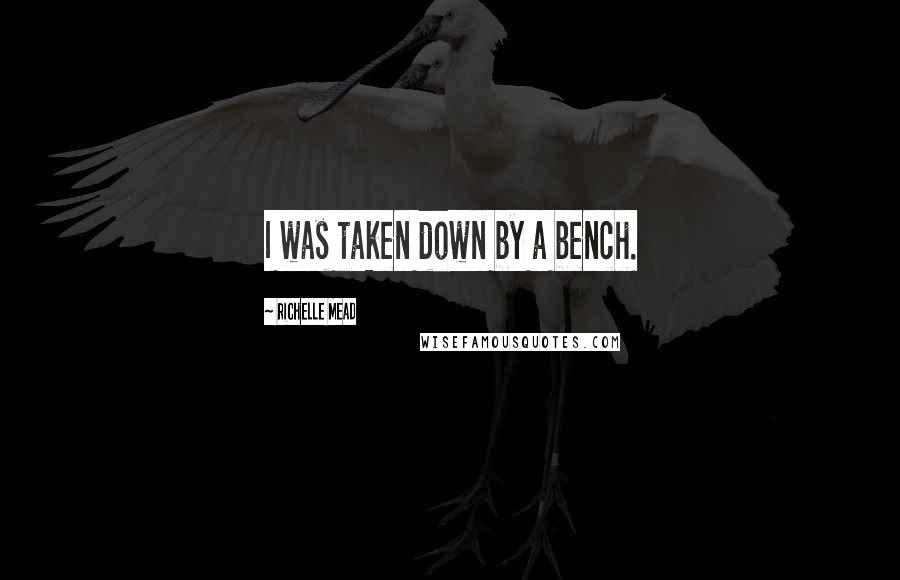 Richelle Mead Quotes: I was taken down by a bench.