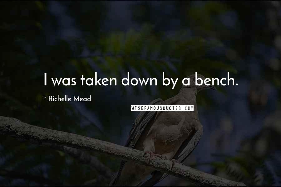 Richelle Mead Quotes: I was taken down by a bench.