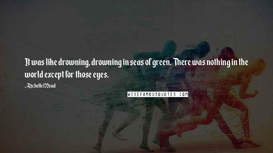 Richelle Mead Quotes: It was like drowning, drowning in seas of green. There was nothing in the world except for those eyes.