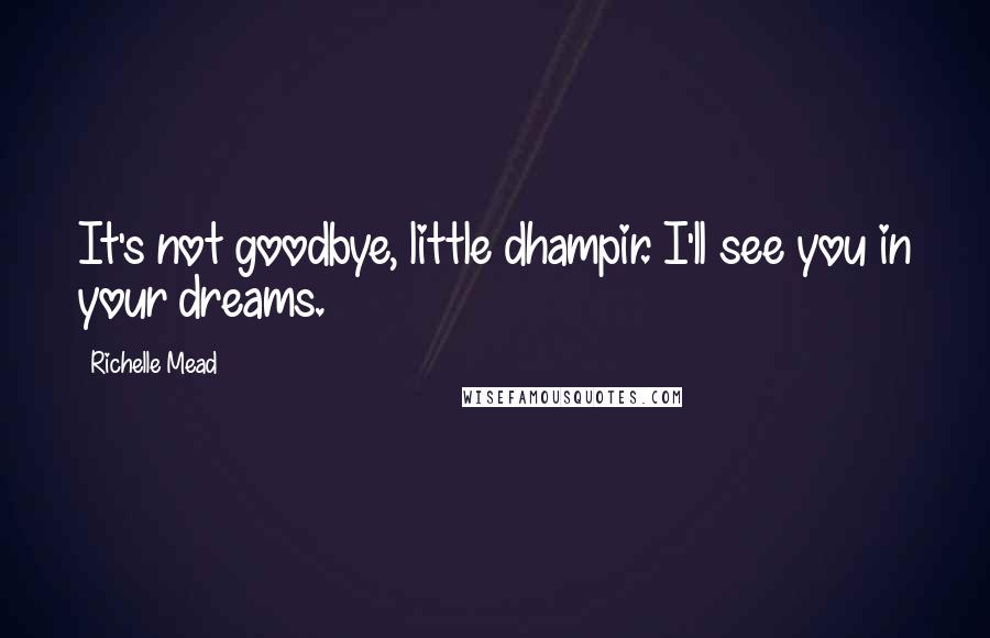 Richelle Mead Quotes: It's not goodbye, little dhampir. I'll see you in your dreams.