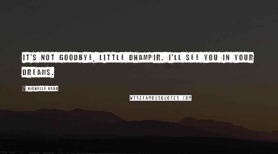 Richelle Mead Quotes: It's not goodbye, little dhampir. I'll see you in your dreams.