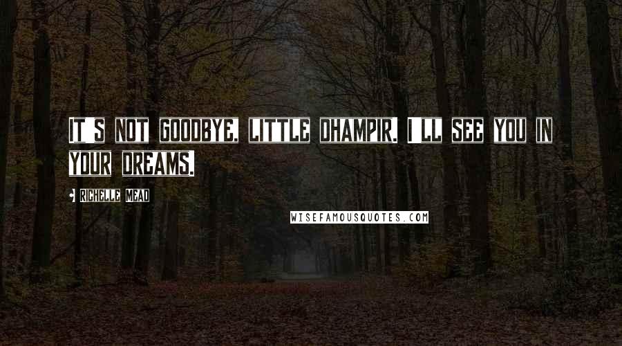 Richelle Mead Quotes: It's not goodbye, little dhampir. I'll see you in your dreams.