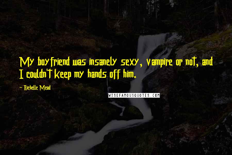 Richelle Mead Quotes: My boyfriend was insanely sexy, vampire or not, and I couldn't keep my hands off him.