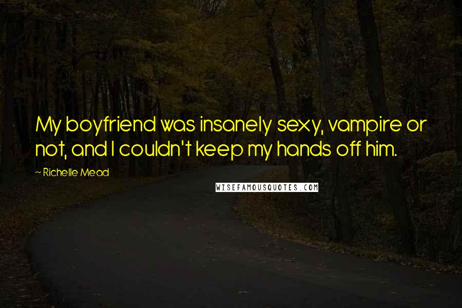 Richelle Mead Quotes: My boyfriend was insanely sexy, vampire or not, and I couldn't keep my hands off him.