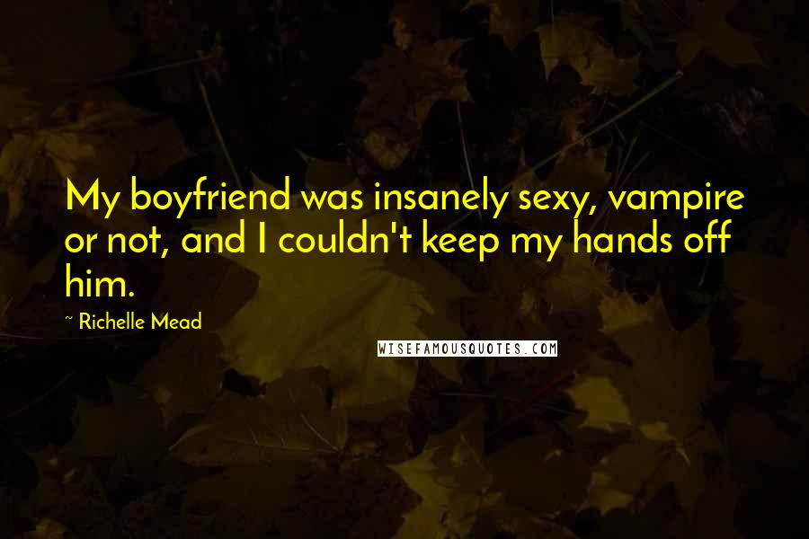 Richelle Mead Quotes: My boyfriend was insanely sexy, vampire or not, and I couldn't keep my hands off him.