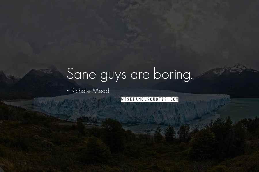 Richelle Mead Quotes: Sane guys are boring.